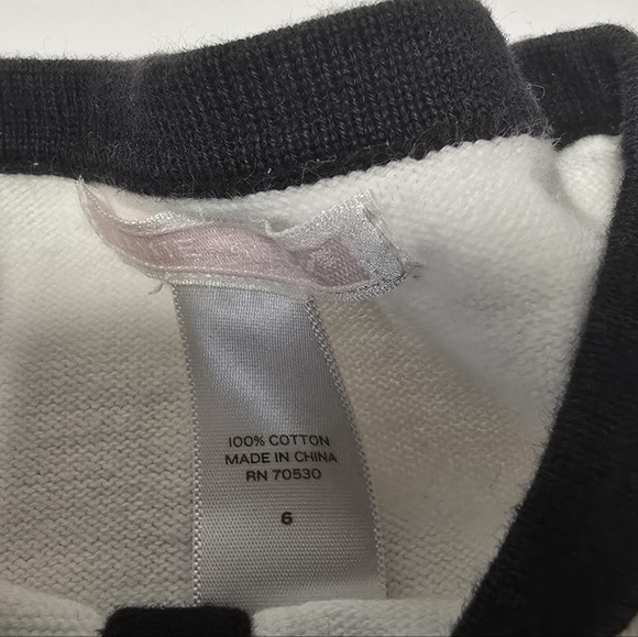 Janie and Jack Cotton White Cardigan with Black Bow Accents - Picture 8 of 11